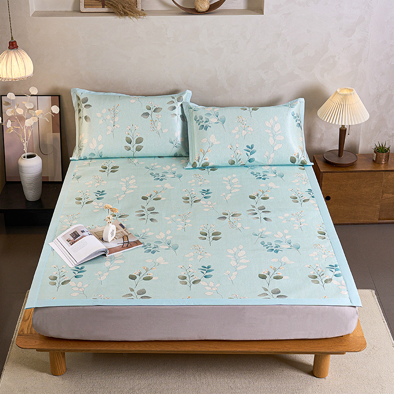 多喜爱-印花冰丝席三件套（夏枝甜梦）180*200cm